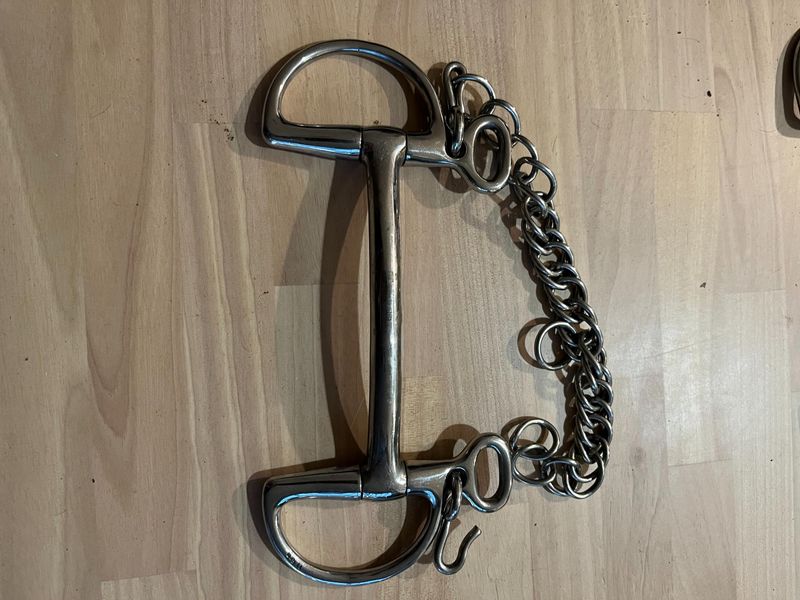 5" straight bar kimblewick + curb chain